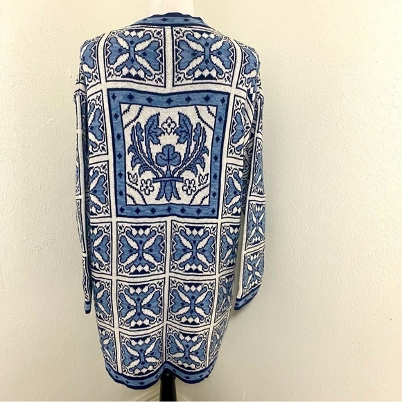 Yarn Works Vintage Women Aztec Sweater Dress Made USA 100% Cotton Size Large - Picture 5 of 7